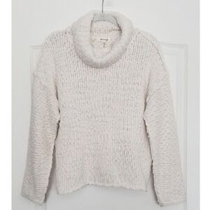 Miracle USA Cream Chunky‎ Knit Cowl Neck Sweater S/M Cozy Textured